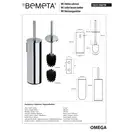 Туалетна щітка з тримачем Omega (102313067w), Bemeta