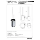 104913112 OMEGA: тримач щітки WС підвісн.+щітка біла  Bemeta  Чехія (104913112)
