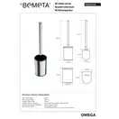 104913152 Omega Туалетна щітка WC на підлогу (метал) Bemeta Чехія (104913152)