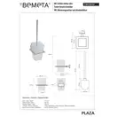 118113012 Plaza Туалетна щітка біла з підвісним тримачем(скло), Bemeta (118113012)