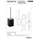 145613310 Gamma: Щітка WC підлогова, чорний Bemeta Чехія (145613310)