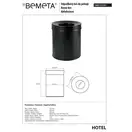 150115151 HOTEL Відро д/сміття, чорний пластик Bemeta Чехія (150115151)