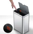 Відро для сміття сенсорне прямокутне Koer TC-020212-02 12 л колір нержавійка (KR5584)