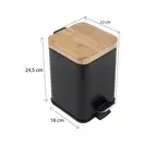 Корзина для мусора YOKA SIDO BLACK BAMBOO 3л. для ванной комнаты (CH.SIDO-BLK)