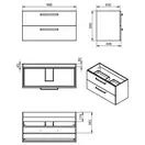 Комплект мебели 100 см Devit Fresh, белый матовый, ручки белые 088735W