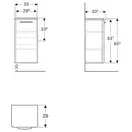 Шкафчик Geberit Selnova Square 33 х 33,5 х h65,4 см, белый глянцевый (500.181.01.1)
