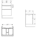 Тумба под раковину Geberit Smyle Square 58,4 см, белый глянцевый (500.352.00.1)