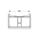 Тумба под раковину Geberit Smyle Square 58,4 см, лава матовая (500.352.JK.1)
