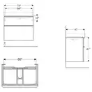 Тумба под раковину Geberit Smyle Square 73,4 см, песочно-серый глянцевый (500.353.JL.1)