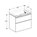 Тумба под раковину Geberit Smyle Square 73,4 см, песочно-серый глянцевый (500.353.JL.1)