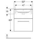Тумба под раковину Geberit Selnova Square, slim rim 55 см, орех тёмный 501.202.00.1