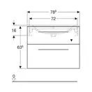 Тумба под раковину Geberit Selnova Square, slim rim 80 см, белый глянцевый 501.208.00.1