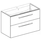 Тумба под раковину Geberit Selnova Square, slim rim 100 см, орех тёмный 501.214.00.1