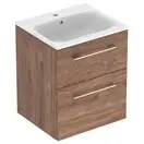 Тумба с раковиной Geberit Selnova Square slim rim 55 см, орех тёмный (501.234.00.1)