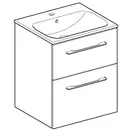 Тумба с раковиной Geberit Selnova Square slim rim 55 см, орех тёмный (501.234.00.1)