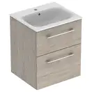 Тумба с раковиной Geberit Selnova Square slim rim 55 см, орех светлый (501.235.00.1)