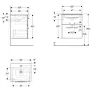 Тумба с раковиной Geberit Selnova Square slim rim 55 см, орех светлый (501.235.00.1)