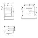 Тумба с раковиной Geberit Selnova Square slim rim 80 см, орех светлый (501.243.00.1)