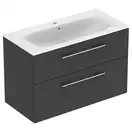 Тумба с раковиной Geberit Selnova Square slim rim 100 см, лава матовая (501.245.00.1)