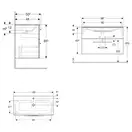 Тумба с раковиной Geberit Selnova Square slim rim 100 см, лава матовая (501.245.00.1)