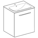 Тумба с раковиной Geberit Selnova Square slim rim 60 см, орех тёмный (501.254.00.1)