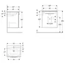 Тумба с раковиной Geberit Selnova Square slim rim 60 см, орех светлый (501.255.00.1)