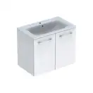 GEBERIT SELNOVA SQUARE комплект: умывальник встроенный Slim Rim, с тумбой 78,8*50,2см, двухдверной, белый глянец (501.256.00.1) фото 1 Aquada.com.ua