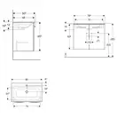 Тумба с раковиной Geberit Selnova Square slim rim 80 см, лава матовая (501.257.00.1)