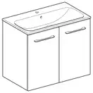 Тумба с раковиной Geberit Selnova Square slim rim 80 см, орех тёмный (501.258.00.1)