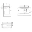Тумба с раковиной Geberit Selnova Square slim rim 100 см, орех светлый (501.263.00.1)