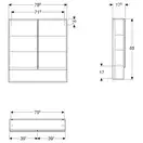 Зеркальный шкафчик Geberit Selnova Square 78,8 х 17,5 х h85 см, орех тёмный (501.270.00.1)