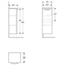 Шкафчик Geberit Selnova Square 33 х 33,5 х h86,6 см, лава матовая (501.392.JK.1)