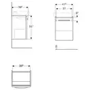 Тумба под раковину Geberit Selnova Square 41,8 см, лава матовая (501.394.JK.1)