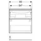 Тумба с раковиной Geberit iCon slim rim 60 см, корпус и фасад - белый глянец / ручки - белый мат 502.335.01.1