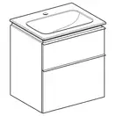 Тумба с раковиной Geberit iCon slim rim 60 см, корпус и фасад - белый мат / ручки - белый мат 502.335.01.3