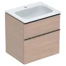 Тумба с раковиной Geberit iCon slim rim 60 см, корпус и фасад - дуб / ручки - лава мат 502.335.JH.1