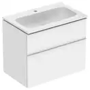 Тумба с раковиной Geberit iCon slim rim 75 см, корпус и фасад - белый мат / ручки - белый мат 502.336.01.3