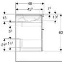 Тумба с раковиной Geberit iCon slim rim 75 см, корпус и фасад - песочно-серый глянец / ручки - песочно-серый глянец 502.336.JL.1