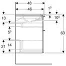 Тумба с раковиной Geberit iCon slim rim 120 см, корпус и фасад - белый мат / ручки - белый мат 502.338.01.3