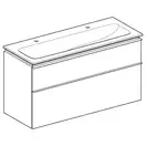 Тумба с раковиной Geberit iCon slim rim 120 см, корпус и фасад - белый мат / ручки - белый мат 502.338.01.3