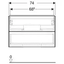 Тумба подвесная Geberit One 75 х 47 х h50,4 см, цвет - песочно-серый глянцевый 505.262.00.4