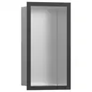 Настенная ниша из матовой нержавеющей стали с дизайнерской рамкой Hansgrohe XtraStoris Individual 30 х 15 х 10 см, матовый чёрный хром (56094340) фото 1 Aquada.com.ua