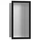 Настенная ниша из матовой нержавеющей стали с дизайнерской рамкой Hansgrohe XtraStoris Individual 30 х 15 х 10 см, чёрный матовый (56094670) фото 1 Aquada.com.ua