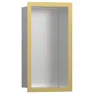 Настенная ниша из матовой нержавеющей стали с дизайнерской рамкой Hansgrohe XtraStoris Individual 30 х 15 х 10 см, полированное золото (56094990) фото 1 Aquada.com.ua