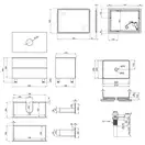Комплект мебели для ванной Qtap Tern тумба + раковина + зеркало QT044VI43016