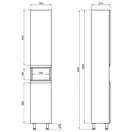 Пенал напольный Qtap Robin 350х1950х316 White/Whitish oak QT1376PN1651RWWO