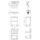 Комплект Qtap Tern 600х725х437 Matt black тумба напольная + раковина врезная, с полотенцедержателем QT1771TNЛ6023060CG (QT1771TNL6023060CMB)