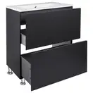 Комплект Qtap Tern 600х725х437 Matt black тумба напольная + раковина врезная, с полотенцедержателем QT1771TNЛ6023060CG (QT1771TNL6023060CMB)