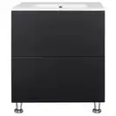 Комплект Qtap Tern 700х725х437 Matt black тумба напольная + раковина врезная, с полотенцедержателем QT1771TNЛ7023070CG (QT1771TNL7023070CMB)