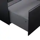Комплект Qtap Tern 800х725х437 Matt black тумба напольная + раковина врезная, с полотенцедержателем QT1771TNЛ8023080CG (QT1771TNL8023080CMB)